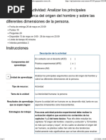 (APEB1-30%) Actividad: Analizar Los Principales Argumentos Acerca Del Origen Del Hombre y Sobre Las Diferentes Dimensiones de La Persona