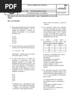 Atividade Avaliativa Ii Unidade 1° Anos E.M 2024