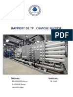 RAPPORT DE TP Osmose Inverse