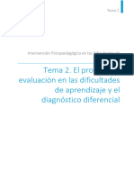 Tema 2. Intervención Psicopedagógica en Las Dificultades de Aprendizaje