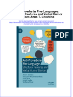 Anti Proverbs in Five Languages Structural Features and Verbal Humor Devices Anna T Litovkina Full Chapter PDF