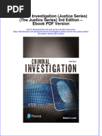 Criminal Investigation Justice Series The Justice Series 3Rd Edition Version Full Chapter PDF