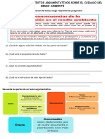 Ficha de Comunicación Leemos Textos Argumentativos