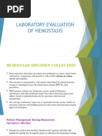 Laboratory Evaluation of Hemostasis