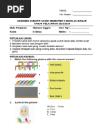 Soal Bahasa Inggris Kelas 1