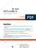 Diagnostic Test Dynamcis. DIAGNOSTIC TEST QUESTION ONLY