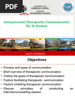 Therapeutic Interpersonal Communication