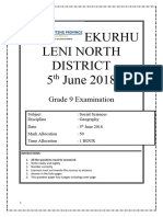 Social Sciences Grade 9 Geography June Exam 2018 Question Paper