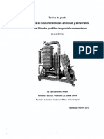 Influencia en Las Características Analíticas y Sensoriales en Vinos Filtrados Por Filtro Tangencial Con Membrana de Cerámica.