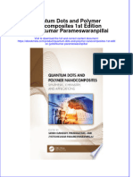 (Download PDF) Quantum Dots and Polymer Nanocomposites 1St Edition Jyotishkumar Parameswaranpillai Ebook Online Full Chapter