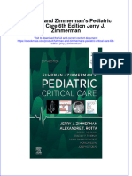 Fuhrman and Zimmermans Pediatric Critical Care 6Th Edition Jerry J Zimmerman Full Chapter PDF