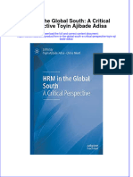 HRM in The Global South A Critical Perspective Toyin Ajibade Adisa Full Chapter PDF