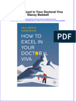 How To Excel in Your Doctoral Viva Stacey Bedwell Full Chapter PDF