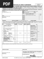 Certificate of Liability Insurance