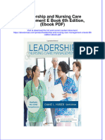 Leadership and Nursing Care Management E Book 6Th Edition PDF Full Chapter PDF