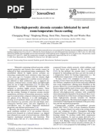 Ultra-High-Porosity Zirconia Ceramics Fabricated by Novel Room-Temperature Freeze-Casting