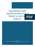 Unlearning Cars - Understanding Public Transit and Car-Free Mobility Final Report