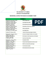 Sessional Dates