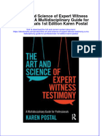 The Art and Science of Expert Witness Testimony A Multidisciplinary Guide For Professionals 1st Edition Karen Postal