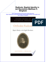 Orthodox Radicals Baptist Identity in The English Revolution Matthew C Bingham Full Chapter PDF