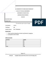 BAR2109 Building Design Economics Exam Paper 2021-22