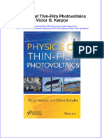 Physics of Thin Film Photovoltaics Victor G Karpov Full Chapter PDF