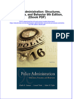 Police Administration Structures Processes and Behavior 9Th Edition PDF Full Chapter PDF