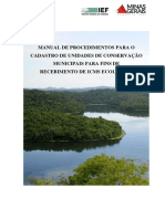 Manual de Procedimentos para o Cadastramento de UCs Municipais para Fins de Recebimento de ICMS Ecológico