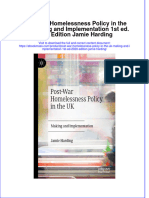 Post War Homelessness Policy in The Uk Making and Implementation 1St Ed 2020 Edition Jamie Harding Full Chapter PDF