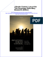 Privatising Border Control Law at The Limits of The Sovereign State Mary Bosworth Editor Full Chapter PDF