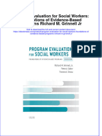 Program Evaluation For Social Workers Foundations of Evidence Based Programs Richard M Grinnell JR Full Chapter PDF