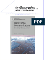 Professional Communication Consultancy Advocacy Activism 1St Ed Edition Louise Mullany Full Chapter PDF