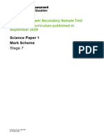 Science Progression Test Stage 7 2020 P1 MS