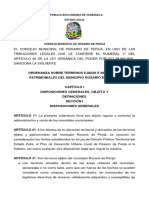 Proyecto de Ordenanza de Ejidos Del Municipio Rosario de Perijà