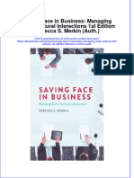 Saving Face in Business Managing Cross Cultural Interactions 1St Edition Rebecca S Merkin Auth Full Chapter PDF