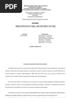 Informe de Presupuesto de Ingresos Alcaldia Sucre Estado Aragua