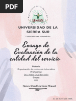 Ensayo de Evaluaciòn de Servicio de Calidad