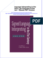 Signed Language Interpreting in The 21St Century An Overview of The Profession Version Full Chapter PDF