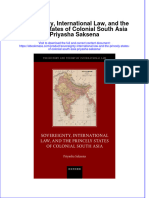 Sovereignty International Law and The Princely States of Colonial South Asia Priyasha Saksena Full Chapter PDF