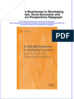 Sustainable Businesses in Developing Economies Socio Economic and Governance Perspectives Rajagopal Full Chapter PDF