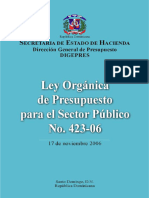 Ley No. 423-06 Organica de Presupuesto Del Sector Publico