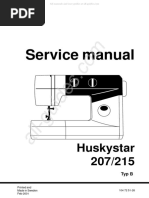 Huskystar 207 Sewing Machine Service Manual