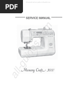 Janome Memory Craft 3000 Sewing Machine Service Manual