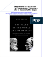 (Download PDF) The Value of The World and of Oneself Philosophical Optimism and Pessimism From Aristotle To Modernity Mor Segev 2 Full Chapter PDF