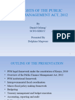 Highlights of The Public Finance Management Act, 2012: by Daniel Ochung' Scfo-Sdecc Presented by Dolphine Magware