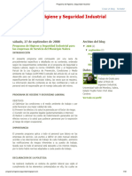 Programa de Higiene y Seguridad Industrial para Las Empresas