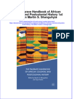 The Palgrave Handbook of African Colonial and Postcolonial History 1St Edition Martin S Shanguhyia Full Chapter PDF