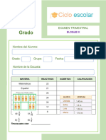 Examen Trimestral 4grado Bloque III 2022 2023