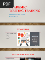 Academic Writing Training