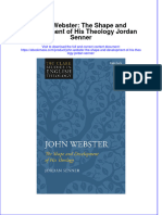 John Webster The Shape and Development of His Theology Jordan Senner Full Chapter PDF